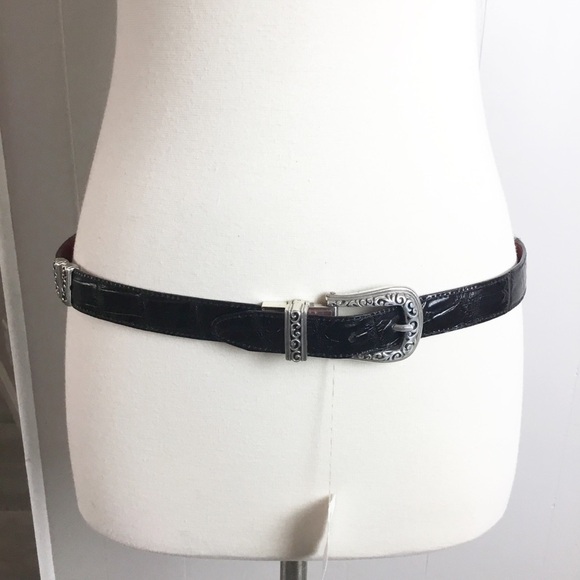 Vintage Brighton Red & Black Silver Reversible Belt New Size 32 M/L main image 5